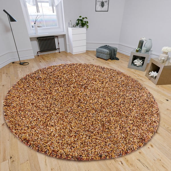 Bronzszínű kerek szőnyeg ø 160 cm Shag – Hanse Home-image-1