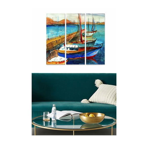 Kép szett 3 db-os 20x50 cm Sailing – Wallity-image-1