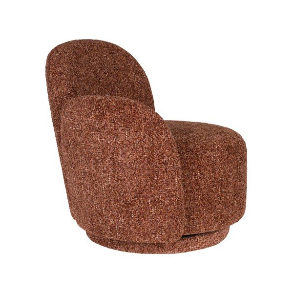 Piros forgó zsenília fotel Rose – Dutchbone