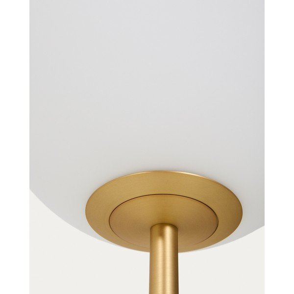 Fehér-aranyszínű állólámpa üveg búrával (magasság 165 cm) Brisia – Kave Home-image-3