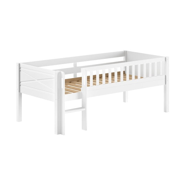 Fehér borovi fenyő galéria gyerekágy ágyráccsal 90x200 cm Scott – Vipack