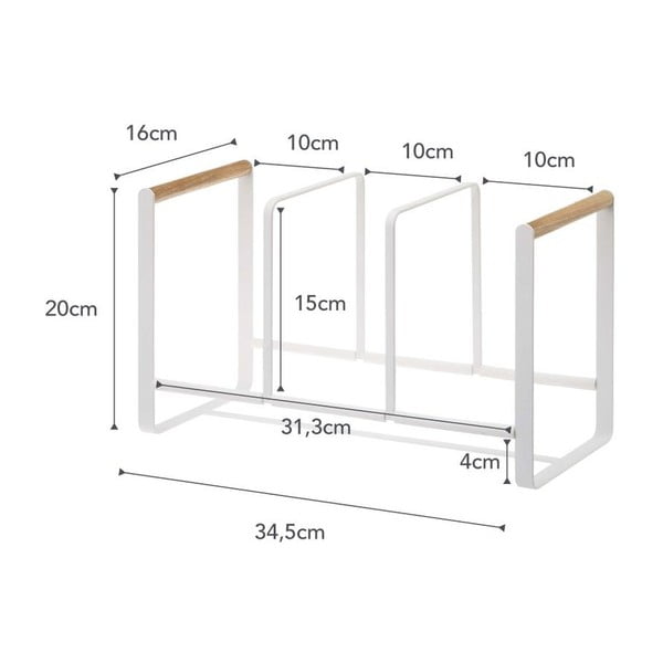 Tosca fehér tányértartó bükkfa részletekkel - YAMAZAKI-image-3