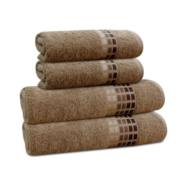 Barna pamut törölköző 50x100 cm Darwin – My House-image-2