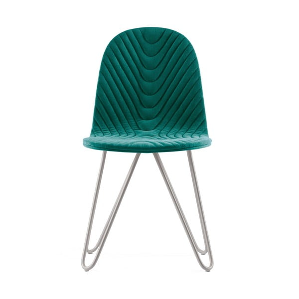 Mannequin X Wave türkizkék szék fém lábakkal - Iker