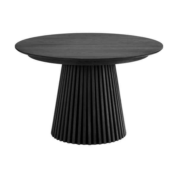 Kerek bővíthető étkezőasztal tölgyfa dekoros asztallappal, hosszabbító asztallappal ø 120 cm Osaka – House Nordic