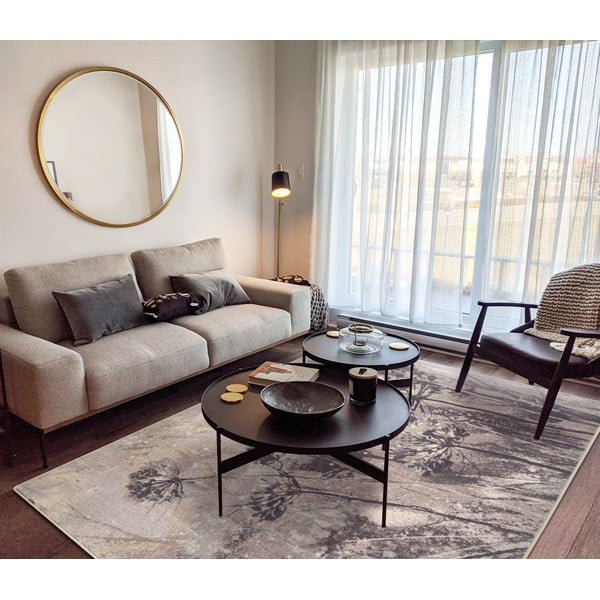 Szürke-krémszínű gyapjú szőnyeg 160x240 cm Lissey – Agnella-image-1