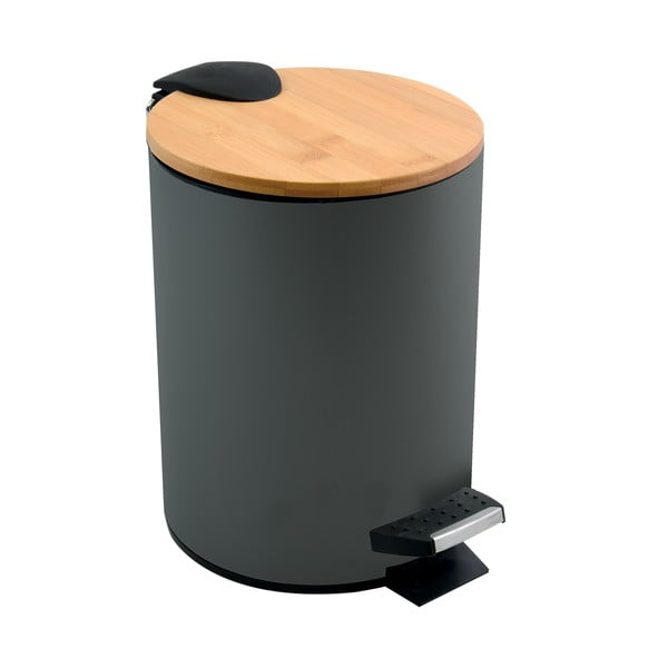 Sötétszürke acél pedálos szemetes 5 l   Adonis – Spirella