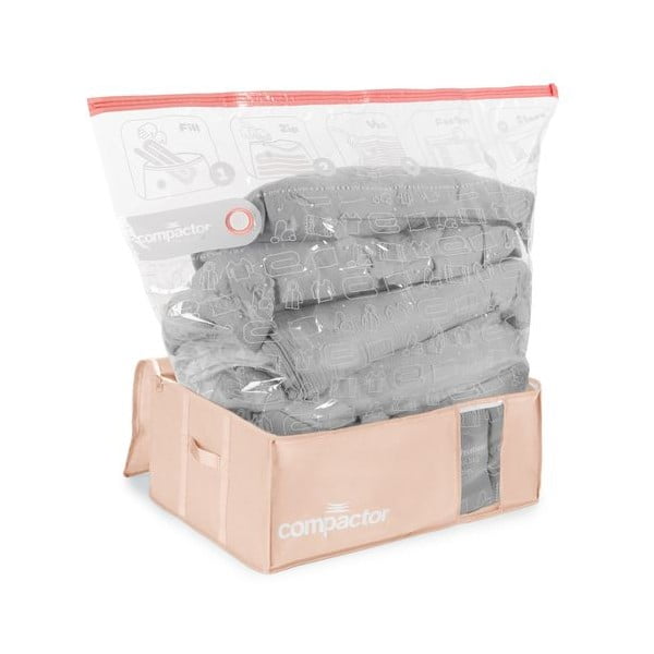 Vákuumos műanyag ruhatároló doboz szett 3 db-os 65x45x27 cm Pink Edition – Compactor-image-2