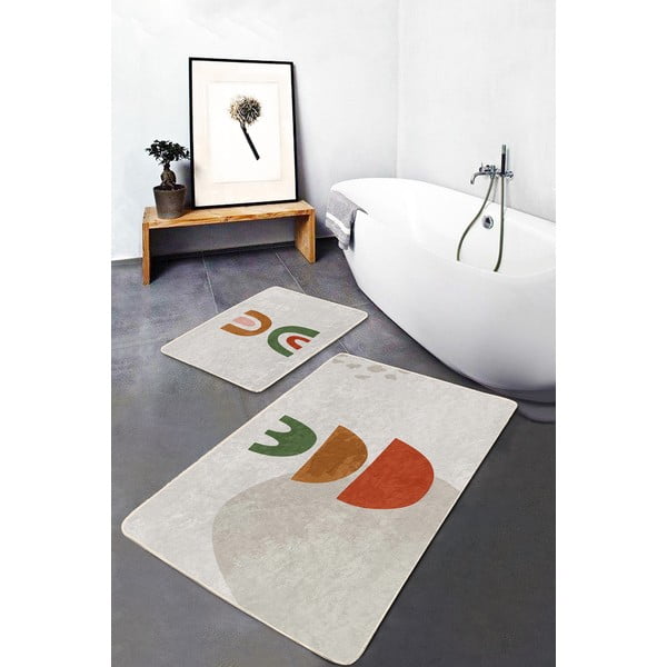 Bézs fürdőszobai kilépő szett 2 db-os 60x100 cm – Mila Home-image-3