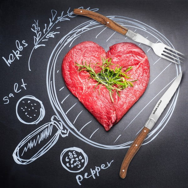 Ezüstszínű-natúr színű rozsdamentes acél evőeszköz készlet 2 db-os – Orion-image-4