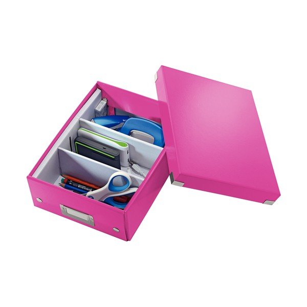 Office rózsaszín rendszerező doboz, hossz 28 cm Click&Store - Leitz-image-3