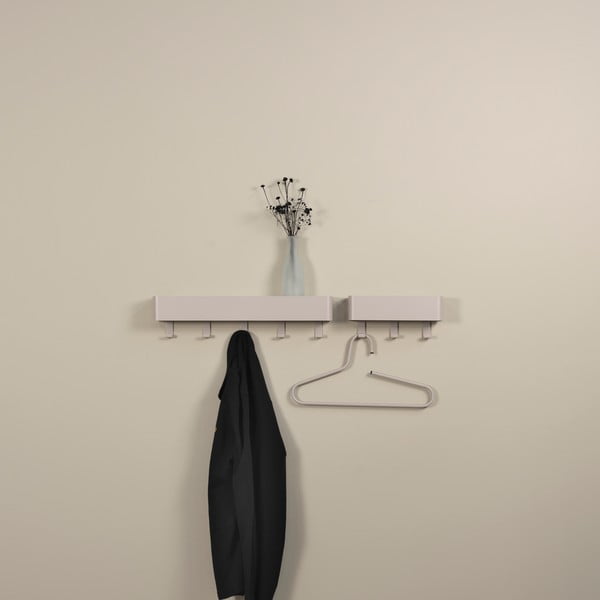 Szürkésbarna fém fali fogas polccal 52 cm Dax Play – Spinder Design-image-1