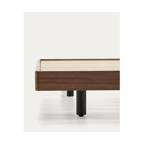 Barna nyírfa franciaágy ágytámla nélkül, ágyráccsal 180x200 cm Norlen – Kave Home-image-2