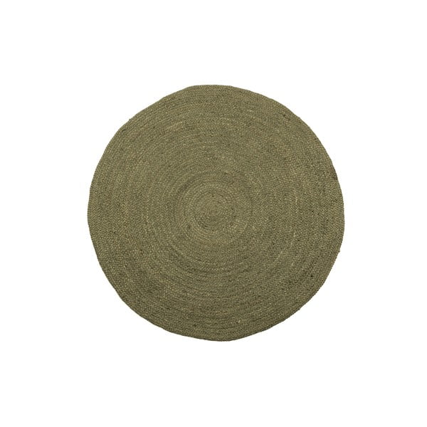 Ross zöld juta szőnyeg, ø 150 cm - WOOOD