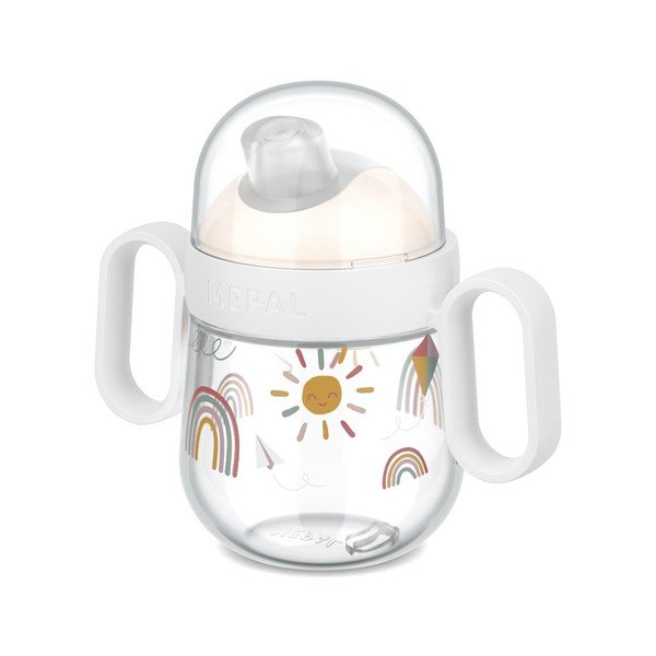 Bézs műanyag gyerek bögre 200 ml Sunshine & Rainbow – Mepal