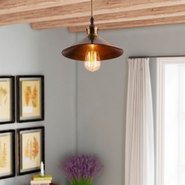 Bronzszínű mennyezeti lámpa fém búrával ø 24 cm Berceste – Opviq lights-image-1