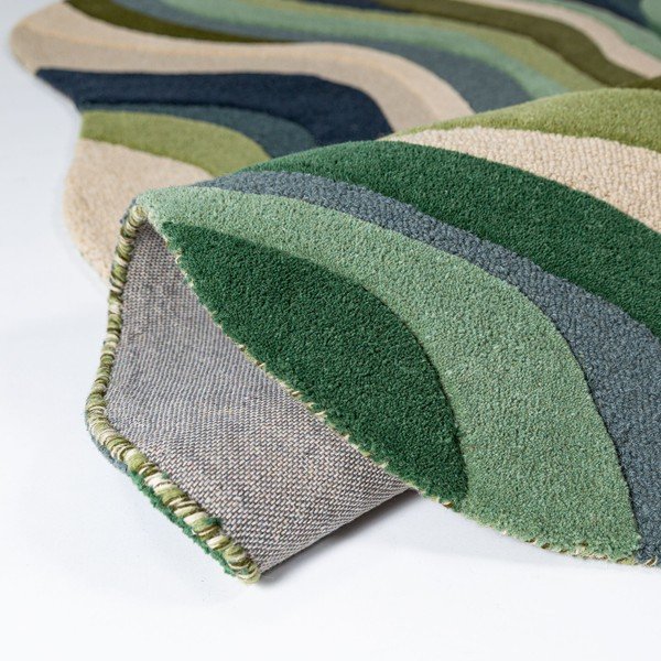 Zöld kézi szövésű gyapjú szőnyeg 200x290 cm Envy Wool – Flair Rugs-image-3