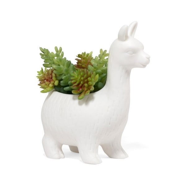 Llama fehér porcelán virágcserép - Kikkerland
