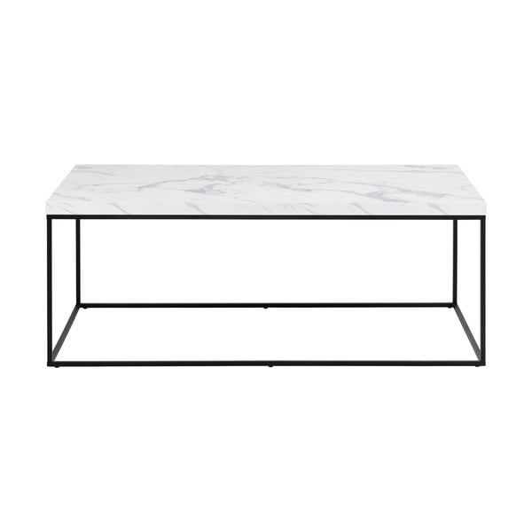 Fehér dohányzóasztal márvány dekoros asztallappal 55x110 cm Barossa – Actona
