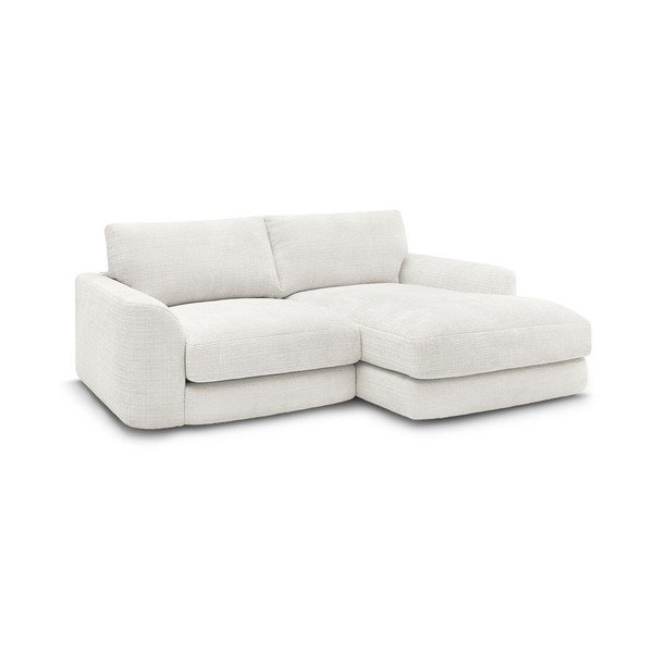 Fehér zsenília sarokkanapé (jobb oldali-heverő résszel) Leonore – Bobochic Paris