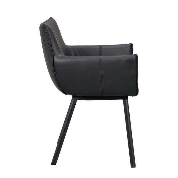 Fekete kárpitozott étkezőfotel szett 2 db-os Hinckley – Rowico-image-3