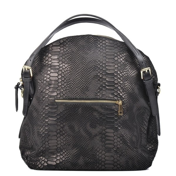 Hobo fekete bőr kézitáska - Carla Ferreri-image-4