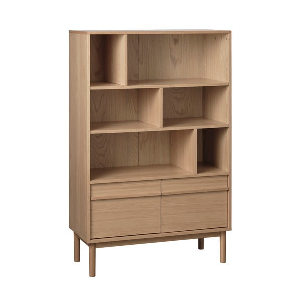 Natúr színű könyvespolc tölgyfa dekorral 140x90 cm Ponza – Unique Furniture-image-2