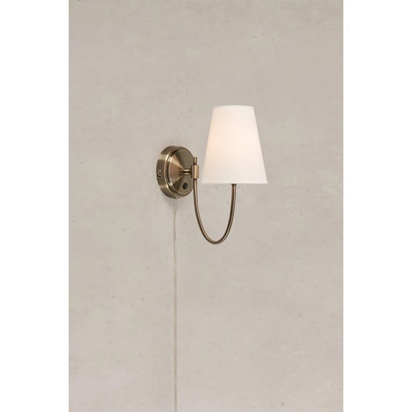 Fehér-sárgaréz színű konnektorhoz csatlakoztatható fali lámpa Amar – Markslöjd-image-4