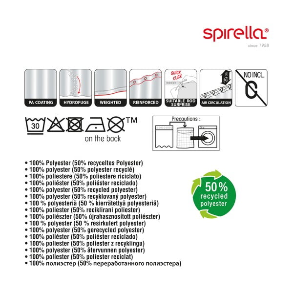 Zuhanyfüggöny 180x200 cm Jinzo – Spirella-image-4