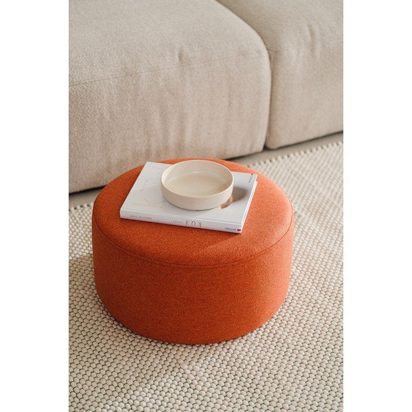 Terrakotta színű gyapjú puff Folk – noo.ma-image-1