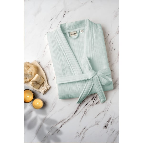 Mentazöld muszlin fürdőköpeny S/M Kimono – Foutastic-image-2