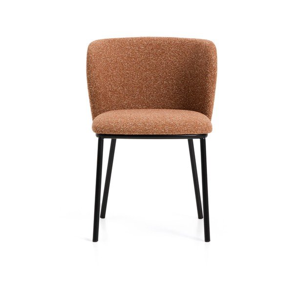 Terrakotta színű kárpitozott étkezőfotel Ciselia – Kave Home-image-3
