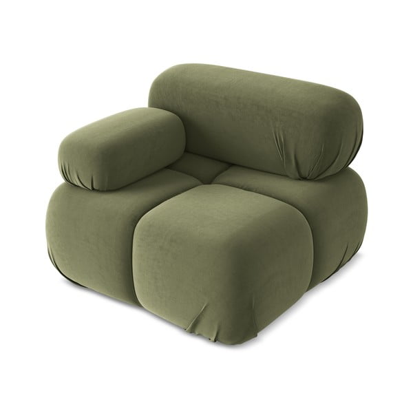 Világoszöld bársony kanapé modul (bal oldali) Lokua – Makamii-image-2