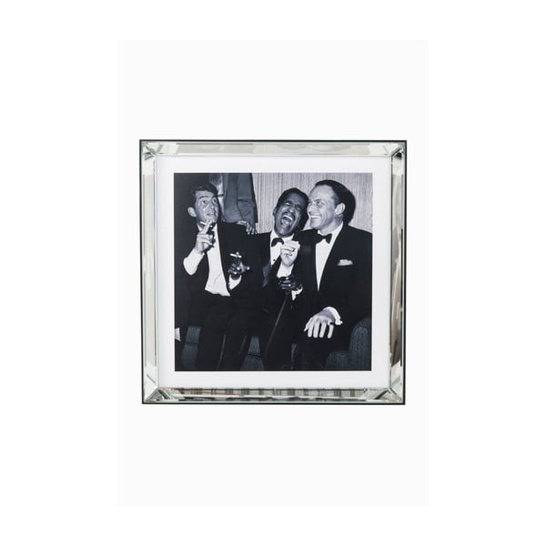 Rat Pack üvegezett fekete-fehér kép, 60 x 60 cm - Kare Design