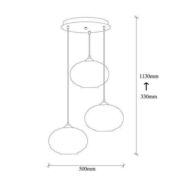 Okkersárga-fekete függőlámpa üveg búrával ø 50 cm Camini – Opviq lights-image-4