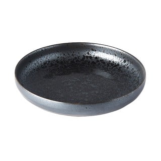 Pearl fekete-szürke kerámia tányér peremmel, ø 22 cm - MIJ