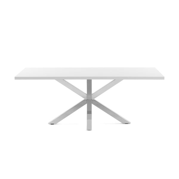 Arya fehér étkezőasztal rozsdamentes acél lábakkal, 160 x 100 cm - Kave Home-image-3