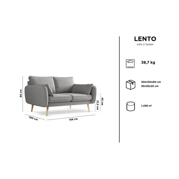 Lento bézs kanapé, 158 cm - Kooko Home-image-4