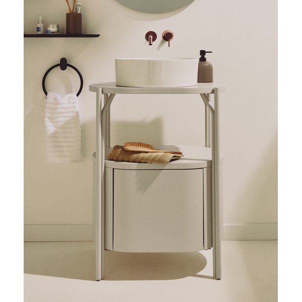 Fehér kerámia kerek mosdókagyló ø 36 cm Ovara – Kave Home-image-1