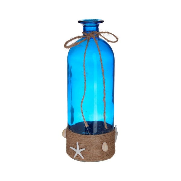 Sea kék dekorációs üvegpalack, ⌀ 11 cm - InArt