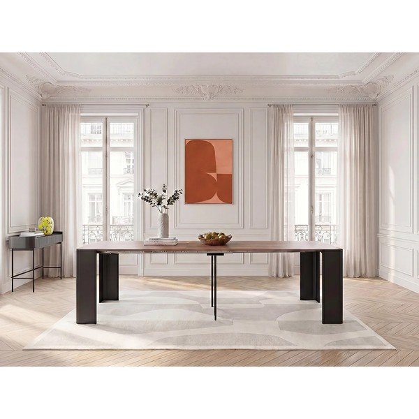 Fekete-natúr színű konzolasztal 50x110 cm Albane – Bobochic Paris-image-1