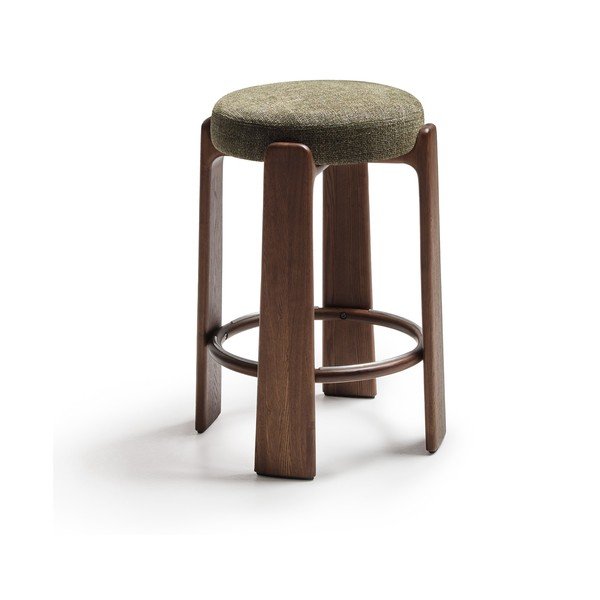 Zöld-sötét natúr színű kőrisfa bárszék (ülésmagasság 75 cm) Granite – Kave Home