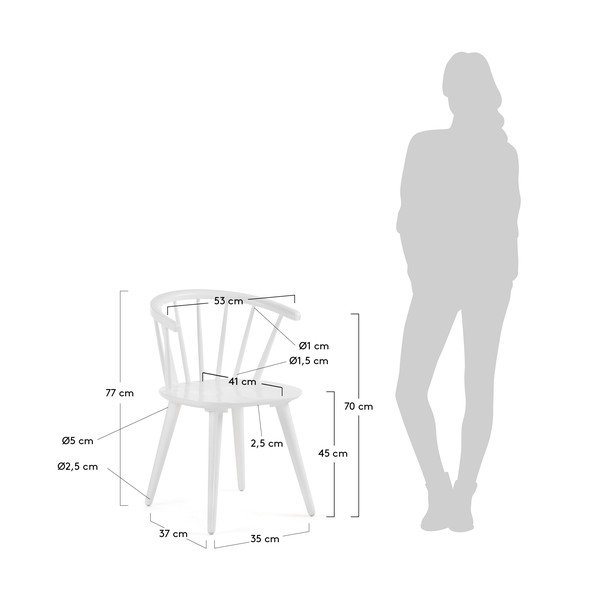 Krise 2 részes fehér étkezőszék szett - La Forma-image-2