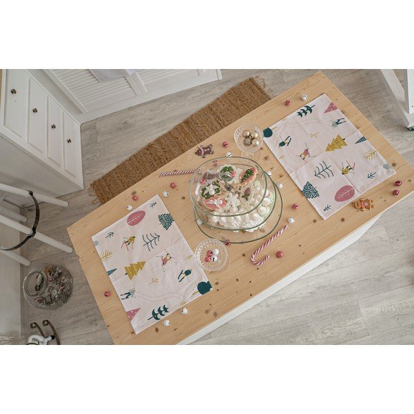 Karácsonyi szövet tányéralátét készlet 2 db-os 45x35 cm Skiing - Butter Kings-image-1