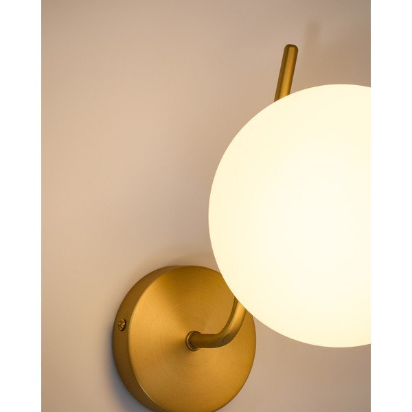 Fehér-aranyszínű fém fali lámpa ø 15 cm Brisia – Kave Home-image-2