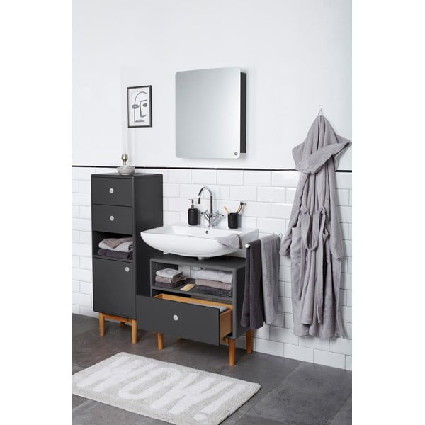 Antracitszürke magas-fali fürdőszoba szekrény 40x100 cm Color Bath – Tom Tailor-image-4