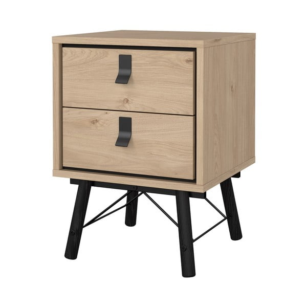 Natúr színű éjjeliszekrény tölgyfa dekorral Ry – Tvilum-image-3