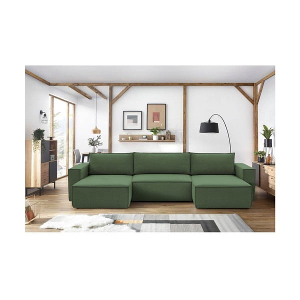 Zöld sarokkanapé ("U" alakú) Nihad – Bobochic Paris-image-1