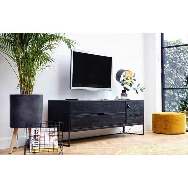 Fekete kőrisfa TV-állvány 180x61x44 cm Silas – WOOOD-image-1