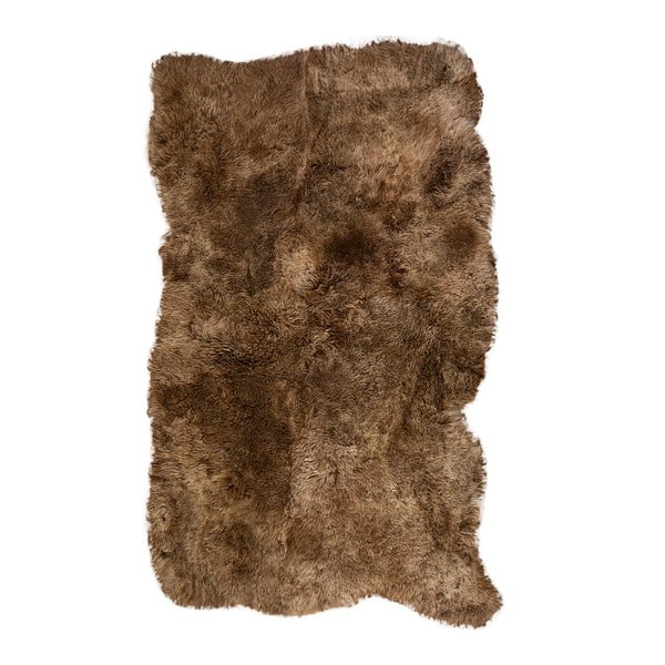 Darte barna bőrből készült szőnyeg rövid szálakkal, 120 x 180 cm